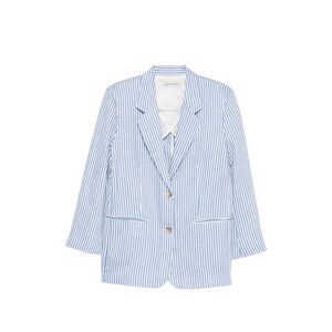 White Sand Women Linen Blend Single-Breasted Jacket